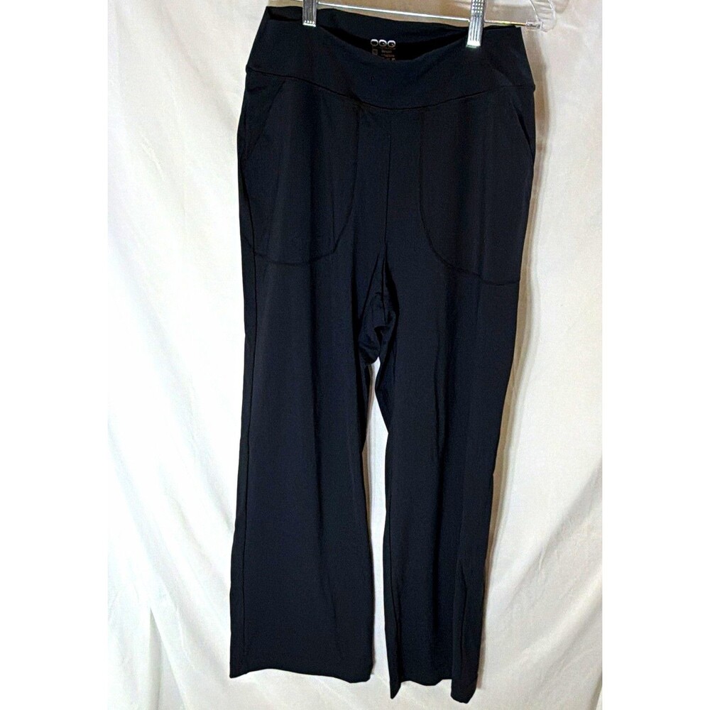 OQQ Women's Black XL Pull On Straight Leg Yoga Pants Pockets
